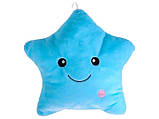 Подушка нічник Зірочка з підсвіткою 40x35 см блакитна, фото 5