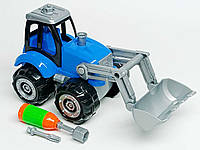 Трактор DIY "Синий трактор с ковшом" конструктор с отверткой 0488-850Q