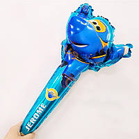 Фольгированный шар Палочка бита Джером Супер крылья 55х25см (21") | Синий