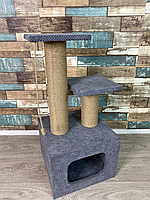 Будиночок кігтеточка з двома лежанками для кота 75*40*40 см