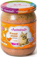 Вологий корм для котів Леопольд М'ясний раціон з ягням 460 г (4820185490771)