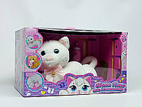 Интерактивная игрушка Shantou "Мама кошка и котята" белая 933-81E-1