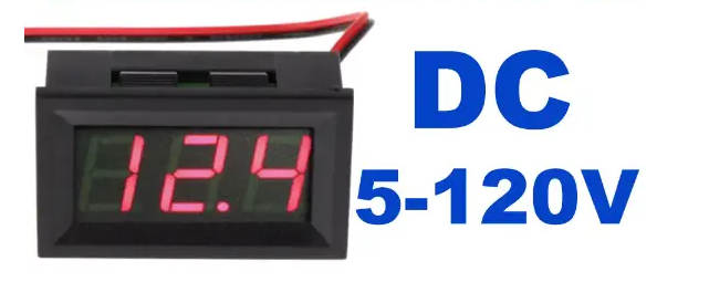 Вольтметр D-SUN DC 4,5-120 В (червоні цифри), фото 1