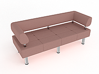 Офисный диван с подлокотниками Tetrix LX 2202 розовый
