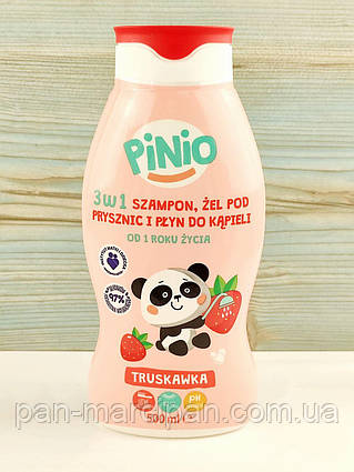 Шампунь дитячий 3 в 1 Pinio Truskawka 500ml Польща