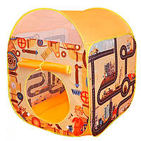 Палатка игровая детская (домик, машинки 3 шт., кубики, 80х80х98см, окошки-сетка, в сумке) MR 1113