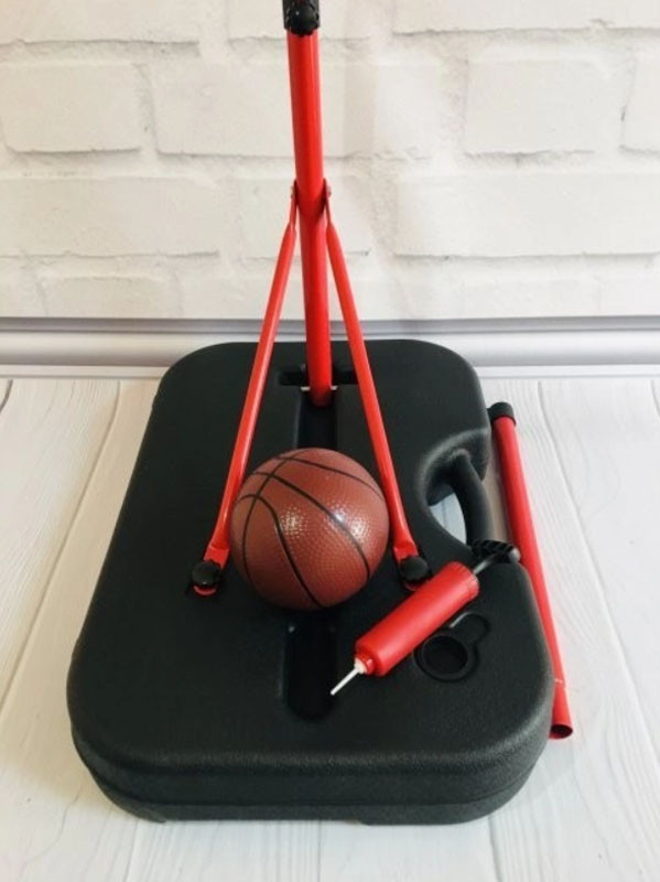 Баскетбольное кольцо на стойке для дома баскетбольная мобильная стойка игровая для детей набор спорт с мячом - фото 3 - id-p2186478153
