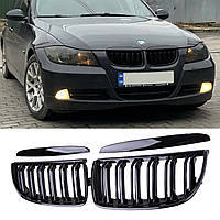 Решітка радіатора BMW (БМВ) 3 series Е90 Е91 (2005-2008) Глянець Бмв е90 3 серії (дорестайлінг) ніздрі решітки