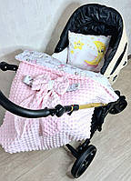 Набор в коляску для новорожденных плюш "Балерина" розовый