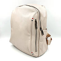 Рюкзак женский сумка кожаная светло-бежевая 89005 White biege