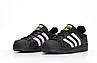 Жіночі кросівки кеди Adidas Superstar Black White Адідас Суперстар чорно білі шкіряні молодіжні спортивні весна літо, фото 7