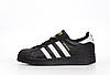 Жіночі кросівки кеди Adidas Superstar Black White Адідас Суперстар чорно білі шкіряні молодіжні спортивні весна літо, фото 8
