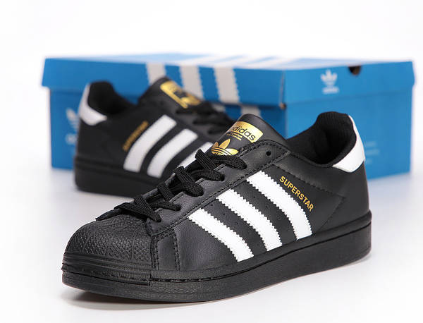 Adidas black white gold superstars sales