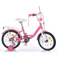 Велосипед дитячий 14" Profi MB 14041-1 PRINCESS, рожево-білий, дзвінок, ліхтар, багажник