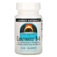 Вітамін Source Naturals Коензим Вітаміну B6, 25 мг, Coenzymated Vitamin B-6, 30 таблеток для (SN0940)