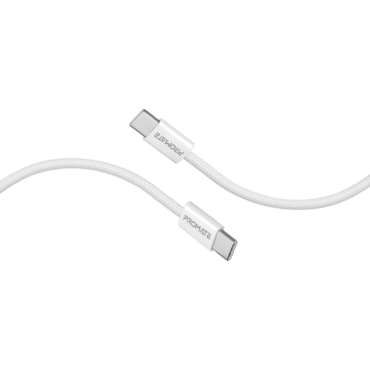 Кабель Promate EcoLine-CC120 USB-C to USB-C 60W Power Delivery 1.2 м White (ecoline-cc120.white)