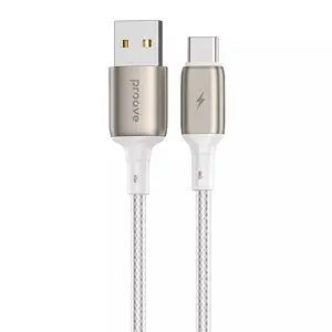 Дата-кабель Proove Dense Metal USB Type-A (тато)  -  USB Type-C (тато) 1m White 2.4A