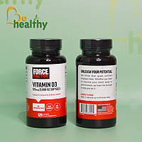 Витамин D3, 125 мкг (5000 МЕ), Force Factor, 120 мягких таблеток