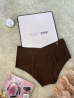 Трусики безшовні XS шоколадні з логотипом VS Victoria's Secret оригінал Вікторія сікрет