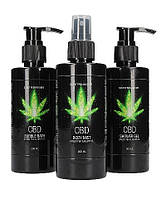 Набір для ванни і душу CBD Care set-GREEN TEA & HEMP OIL ( 3 предмета )