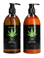 Набор для ванны и душа CBD Luxe Care set - GREEN TEA & HEMP OIL ( 2 предмета ). IntimButik-biz