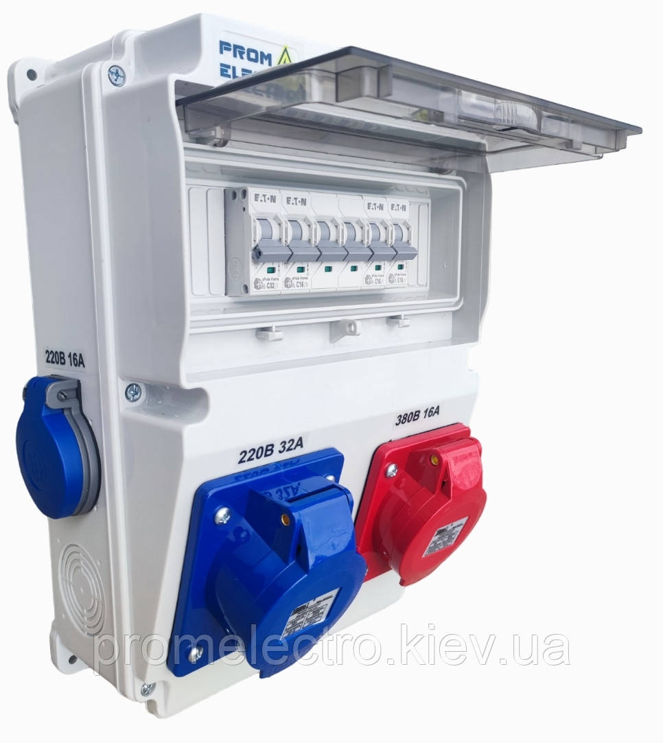 Купить Щит на 10 модулів з розетками 220В-380В 16-32А, з