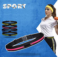 Сумка - пояс Run, чехол для бега, спорта, велосипеда, фитнеса, на пояс, на 2 кармана JLK