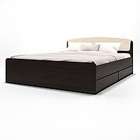 Двоспальне ліжко Еверест Асторія з двома ящиками 160х200 см венге + дуб молочний (DTM-2488)