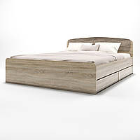 Двоспальне ліжко Еверест Асторія з двома ящиками 160х200 см сонома + трюфель (DTM-2489)