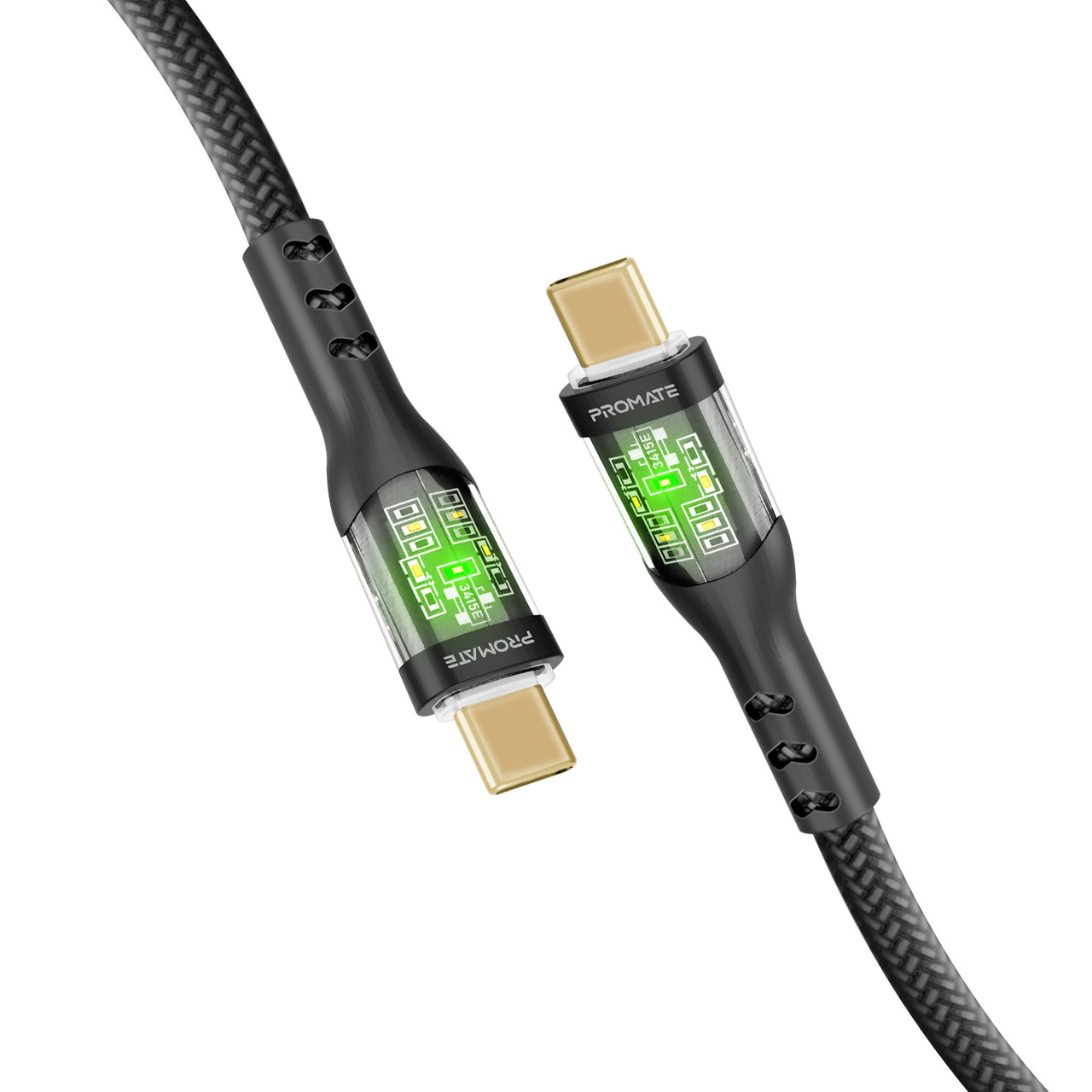 Кабель Promate TransLine-CC200 USB-C to USB-C 60W Power Delivery 2 м Black (transline-cc200.black)