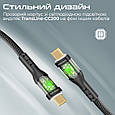 Кабель Promate TransLine-CC200 USB-C to USB-C 60W Power Delivery 2 м Black (transline-cc200.black), фото 4
