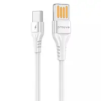 Дата-кабель Proove Double Way Silicone USB Type-A (тато) - USB Type-C (тато) 1m White 2.4A