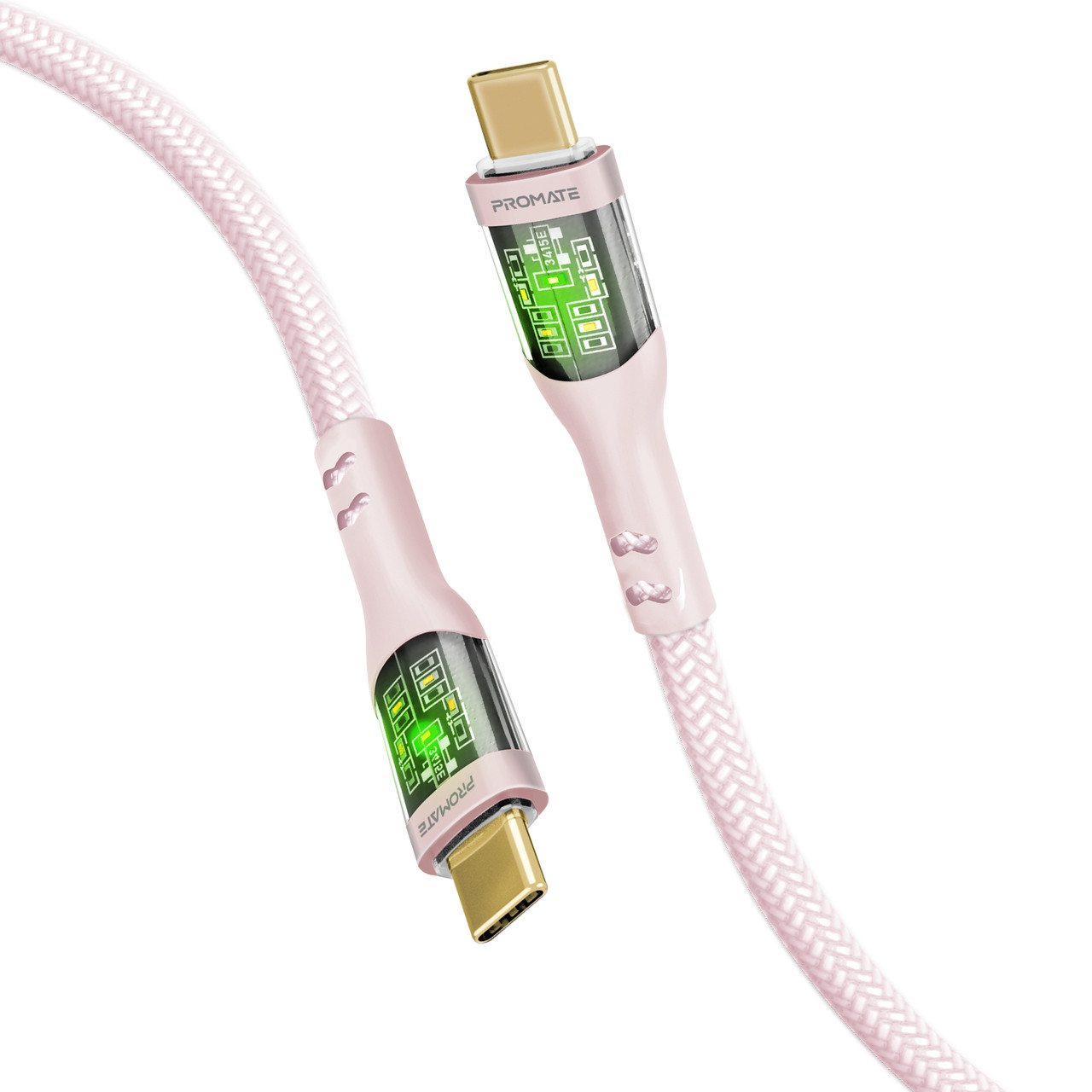 Кабель Promate TransLine-CC200 USB-C to USB-C 60W Power Delivery 2 м Pink (transline-cc200.pink)