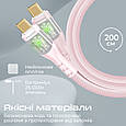Кабель Promate TransLine-CC200 USB-C to USB-C 60W Power Delivery 2 м Pink (transline-cc200.pink), фото 6