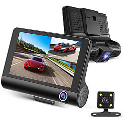 Відеореєстратор для авто на 3 камери XH202/319 Full HD / Відеореєстратор з камерою заднього виду
