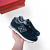 Чоловічі кросівки New balance 574 blue nb classic Нью Баланс темно сині замшеві весна літо, фото 2