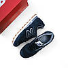 Чоловічі кросівки New balance 574 blue nb classic Нью Баланс темно сині замшеві весна літо, фото 4