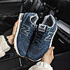 Чоловічі кросівки New balance 574 blue nb classic Нью Баланс темно сині замшеві весна літо, фото 5