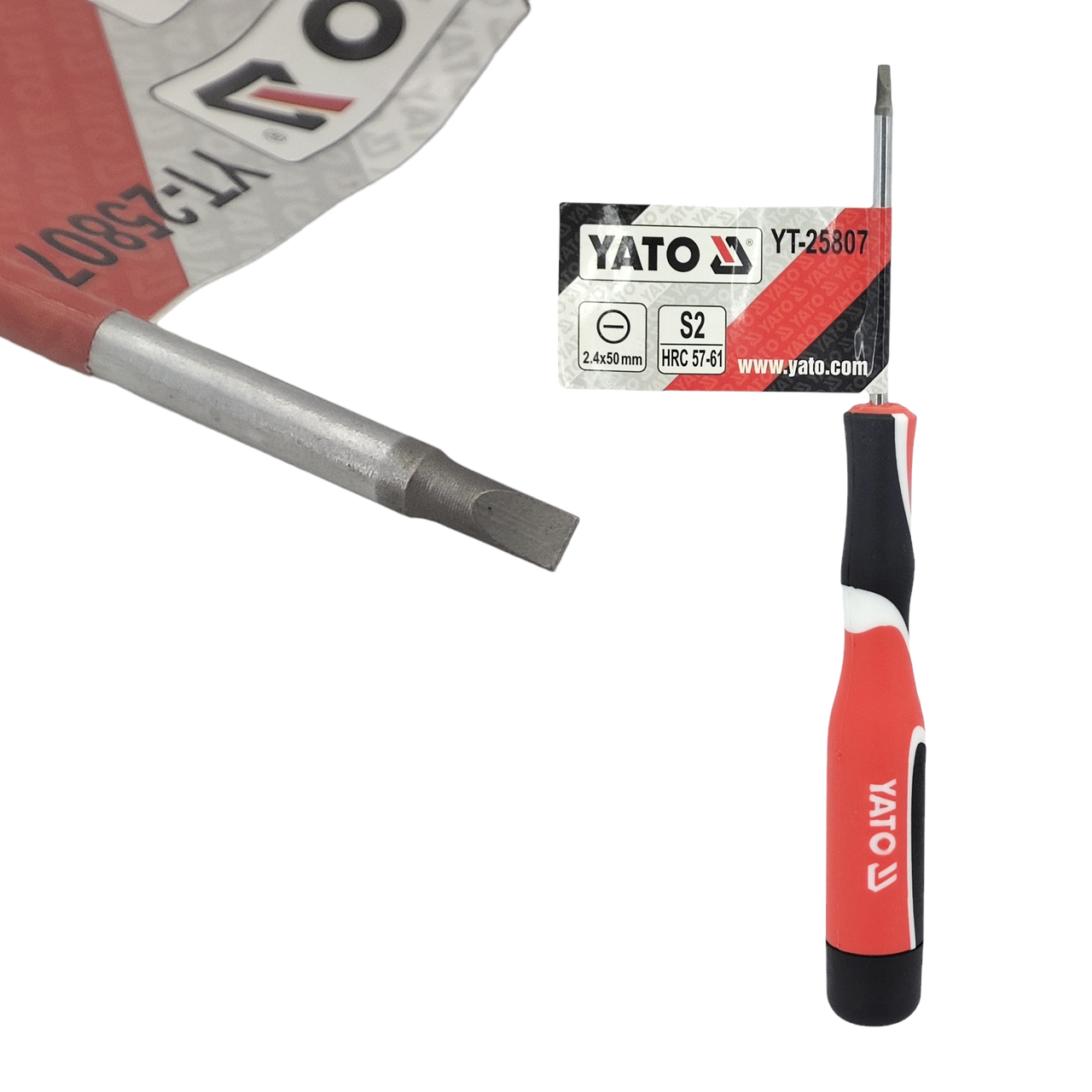 Викрутка YATO YT-25807, плоский шліць 2.4мм, L=50мм SL2.4