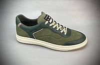 Зелені кеди Normans, взуття з натурального нубука від виробника
