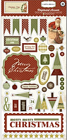 Высечки клеевые Carta Bella - Christmas Day Collection by Carina Gardner - Chipboard Accents, CAR-CH-6017