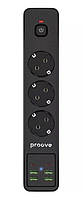 Подовжувач Proove Power Socket P-03 (3 розетки + 4USB + 2Type-C) (2m) Black (PSP342420001)