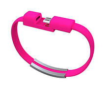 Кабель-браслет USB-lightning для iphone або ipad РОЗОВИЙ SKU0000376