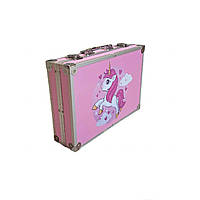 Дитячий набір для творчості «Єдиноріг» в рожевій алюмінієвій валізі (145 предметів)