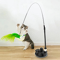 Інтерактивна іграшка палиця-присоска для котів, котів, кошенят / Вудка з пташкою для кота
