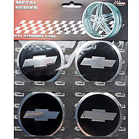 Наклейки на диски/ковпаки Chevrolet, 60mm, 4шт, чорний