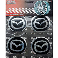 Наклейки на диски/ковпаки Mazda, 60mm, 4шт, чорний