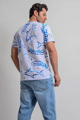 Чоловіча футболка Paul & Shark брендова футболка Пол Шарк біла, фото 4