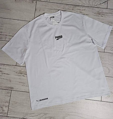 Чоловіча вільна футболка Puma оверсайз oversize біла, фото 1