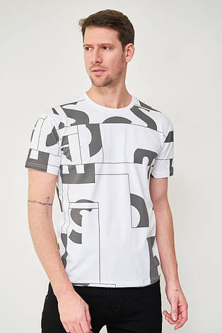 Футболка чоловіча Hugo Boss модна брендова чоловіча футболка Бос для чоловіків біла, фото 2